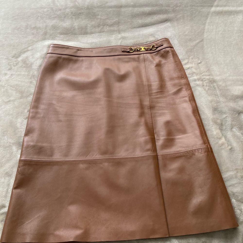 Tory Burch Leather A-Line Skirt, Size 4, like NEW